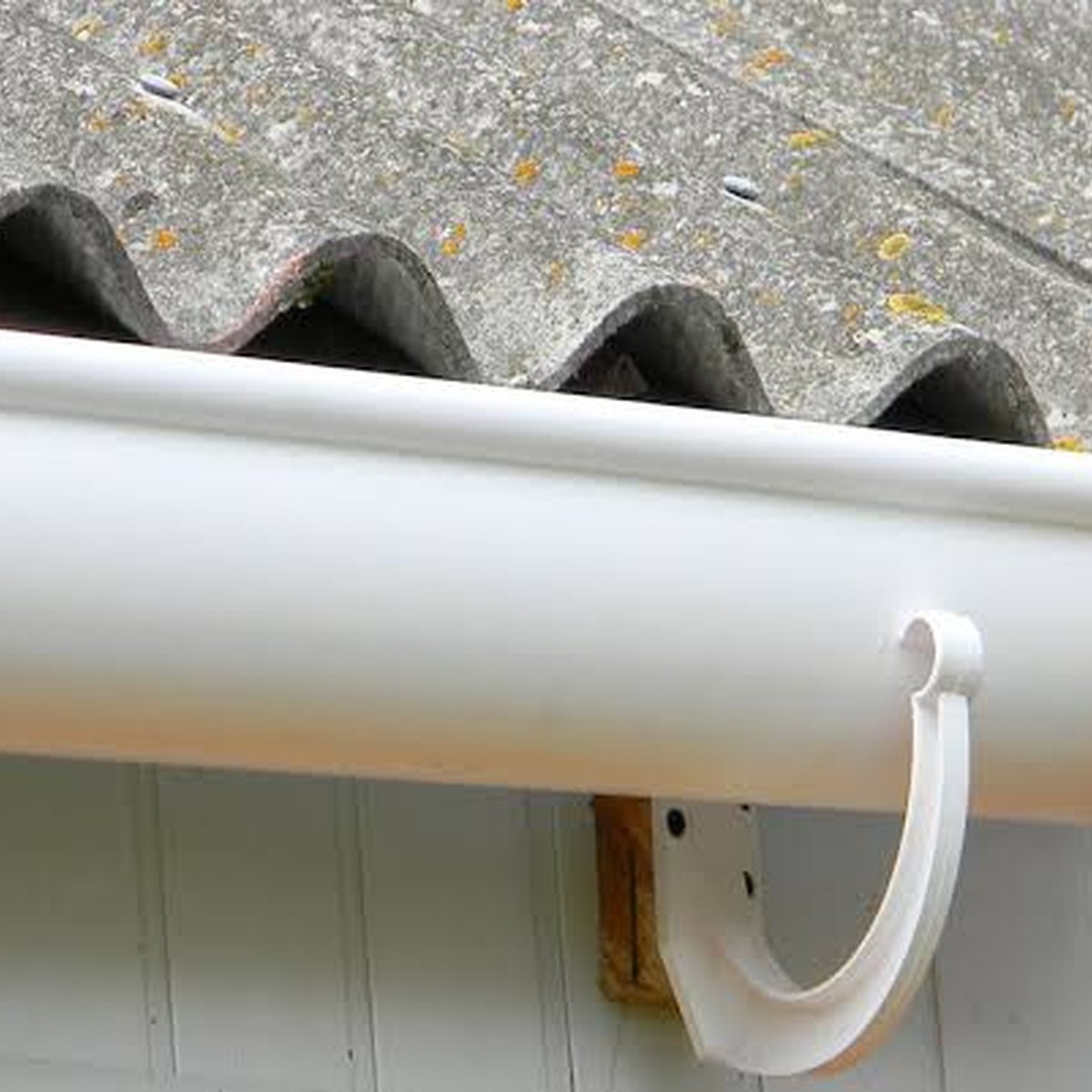 Gutter section being refitted to its brackets